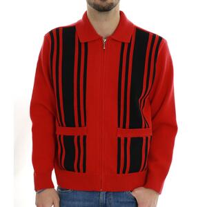 CARDIGAN MATT ZIP UP ROSSO